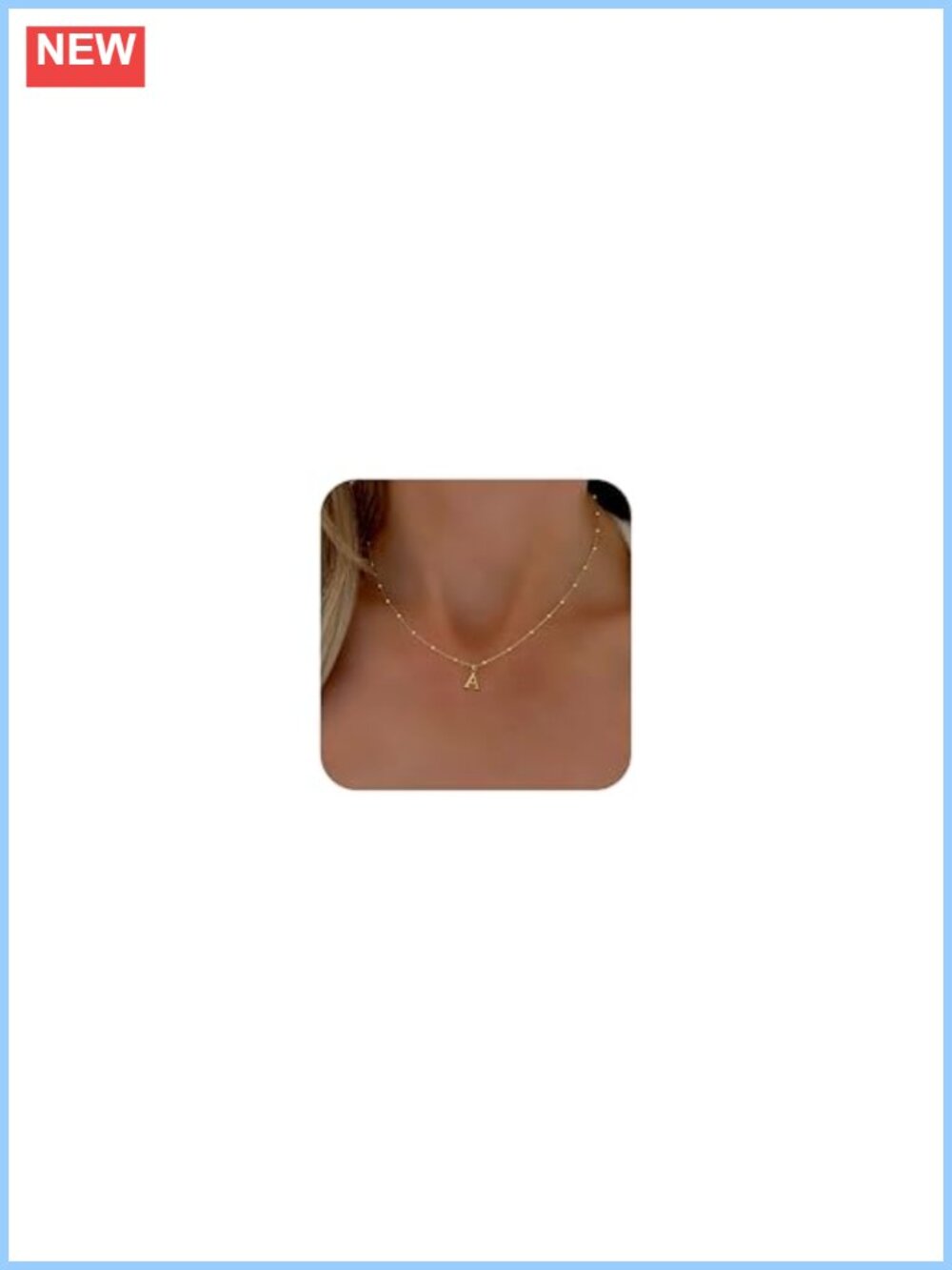 Personalized Initial Pendant Necklace Brass Hypoallergenic 16.5-18.5